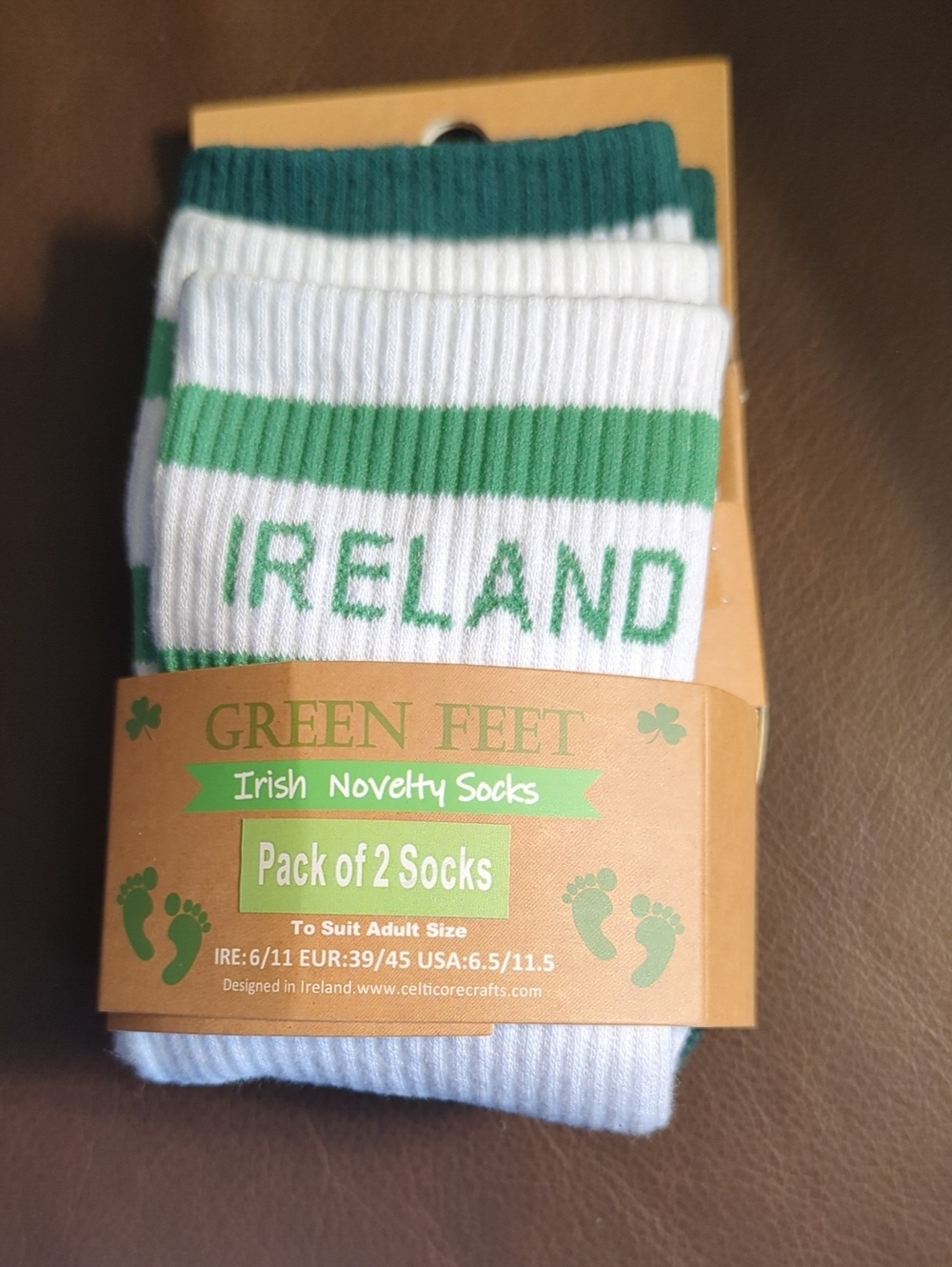 Ireland Crew Socks - Pack of 2 New With Tags